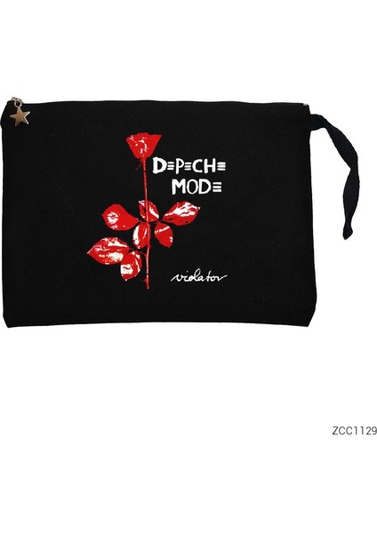 Depeche Mode Siyah Clutch Astarlı Cüzdan / El Çantası