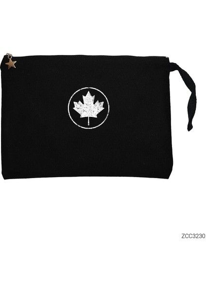 Leaf Plane Siyah Clutch Astarlı Cüzdan / El Çantası