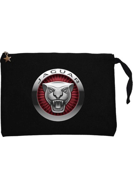 Jaguar Color Logo Siyah Clutch Astarlı Cüzdan / El Çantası