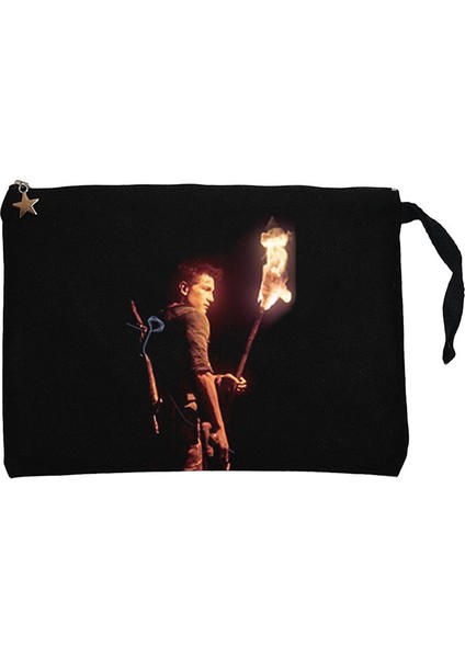 Uncharted 4 Nathan Drake Torch Siyah Clutch Astarlı Cüzdan / El Çantası