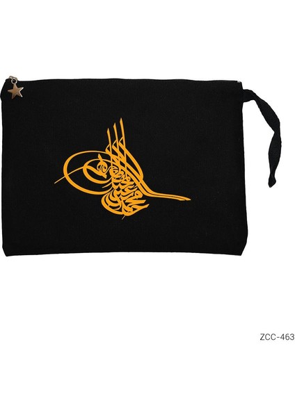 Tuğra Arma Siyah Clutch Astarlı Cüzdan / El Çantası