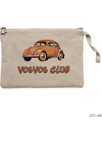 Vosvos Club Krem Clutch Astarlı Cüzdan / El Çantası