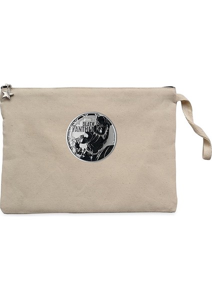 Marvel Black Panter Circle Krem Clutch Astarlı Cüzdan / El Çantası