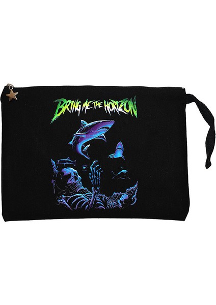 Bring Me The Horizon Sharp Black Ocea Siyah Clutch Astarlı Cüzdan / El Çantası