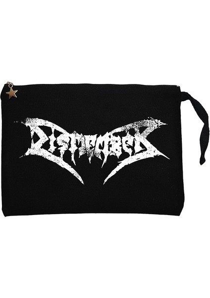 Dismember Logo Siyah Clutch Astarlı Cüzdan / El Çantası