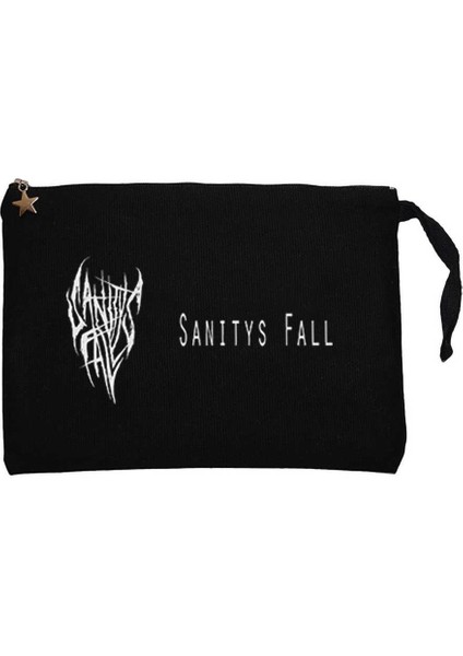 Sanitys Fall Text Siyah Clutch Astarlı Cüzdan / El Çantası