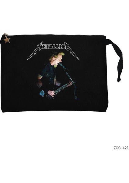 Metallica James Hetfield Guitar 2 Siyah Clutch Astarlı Cüzdan / El Çantası