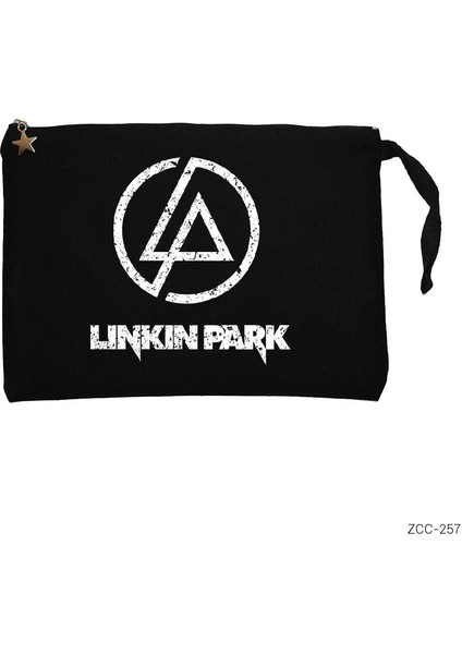 Linkin Park Logo Siyah Clutch Astarlı Cüzdan / El Çantası
