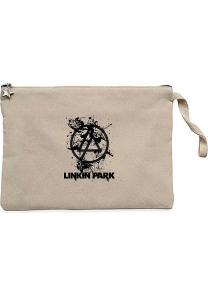 Linkin Park Siluet Krem Clutch Astarlı Cüzdan / El Çantası