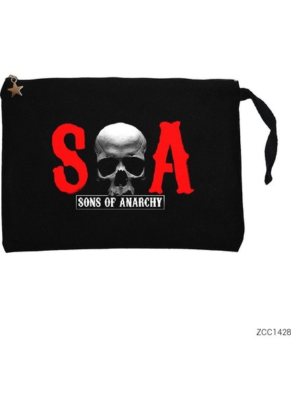 Sons Of Anarchy Soa Siyah Clutch Astarlı Cüzdan / El Çantası