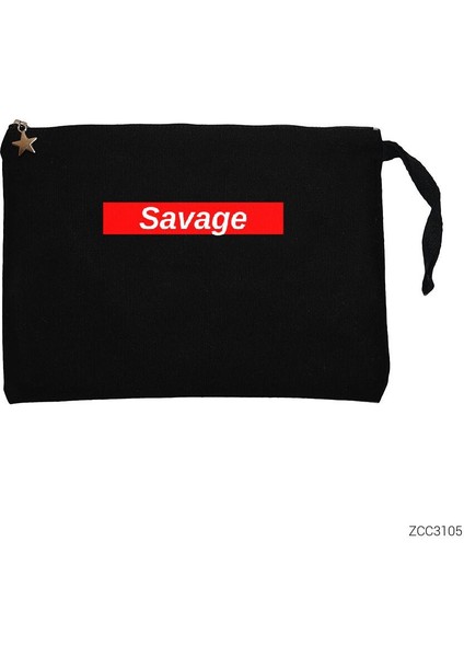21 Savage Red Siyah Clutch Astarlı Cüzdan / El Çantası