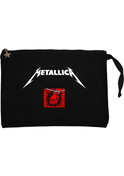 Metallica St. Anger Siyah Clutch Astarlı Cüzdan / El Çantası
