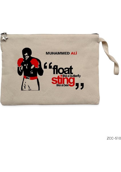 Muhammed Ali Sting Like A Bee 2 Krem Clutch Astarlı Cüzdan / El Çantası