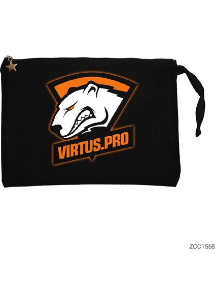 Csgo Virtus Pro Siyah Clutch Astarlı Cüzdan / El Çantası