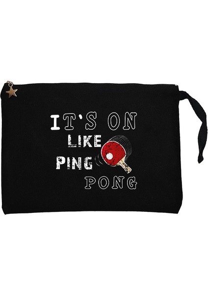 Ping Pong Top Fun Siyah Clutch Astarlı Cüzdan / El Çantası