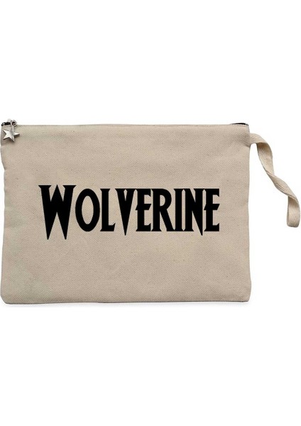 Wolverine Text Krem Clutch Astarlı Cüzdan / El Çantası