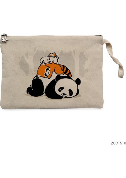 Animals Sleeping Krem Clutch Astarlı Cüzdan / El Çantası