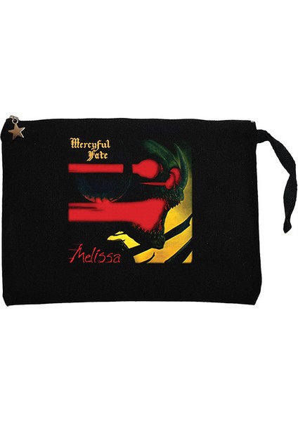 Mercyful Fate Melissa Siyah Clutch Astarlı Cüzdan / El Çantası