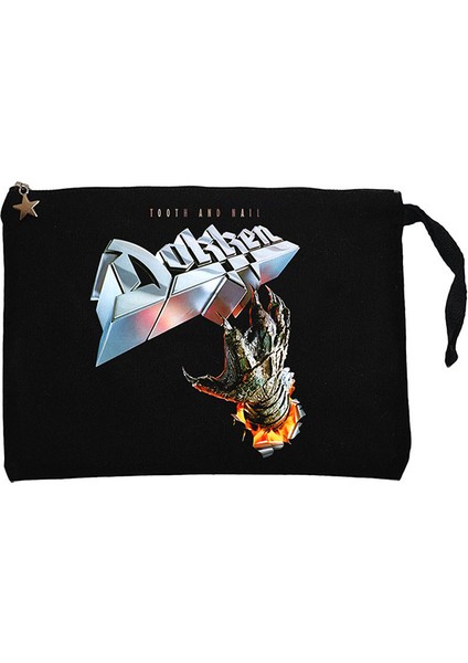 Dokken Tooth And Nail Siyah Clutch Astarlı Cüzdan / El Çantası
