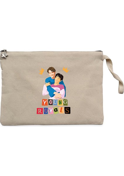 Young Royals Couple Krem Clutch Astarlı Cüzdan / El Çantası