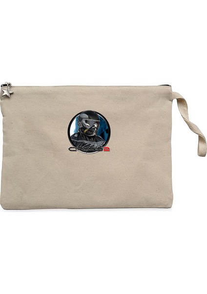 Crysis Masked Warrior Krem Clutch Astarlı Cüzdan / El Çantası