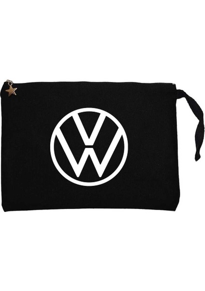 Volkswagen New Logo Siyah Clutch Astarlı Cüzdan / El Çantası