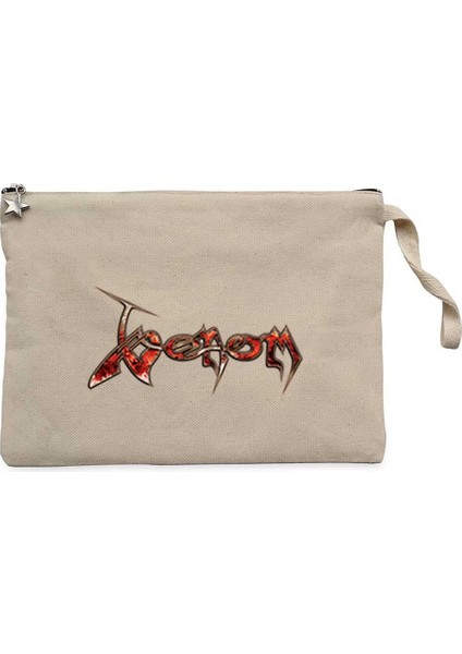 Venom Fire Logo Krem Clutch Astarlı Cüzdan / El Çantası