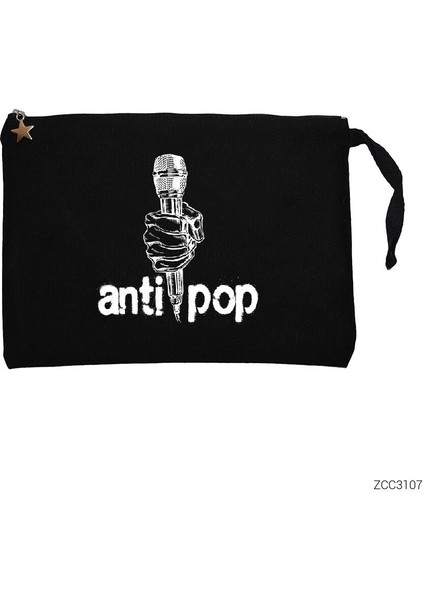 Antipop Siyah Clutch Astarlı Cüzdan / El Çantası