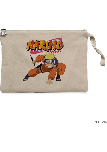 Naruto Krem Clutch Astarlı Cüzdan / El Çantası