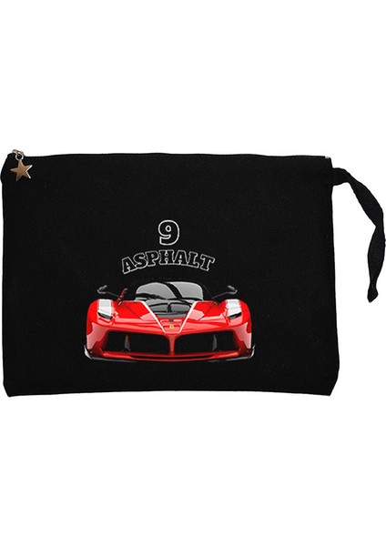 Asphalt 9 Legends Logo Siyah Clutch Astarlı Cüzdan / El Çantası