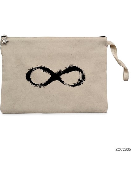 Infinity Krem Clutch Astarlı Cüzdan / El Çantası