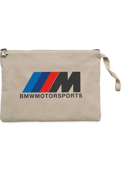 Bmw M Power Motorsport Krem Clutch Astarlı Cüzdan / El Çantası