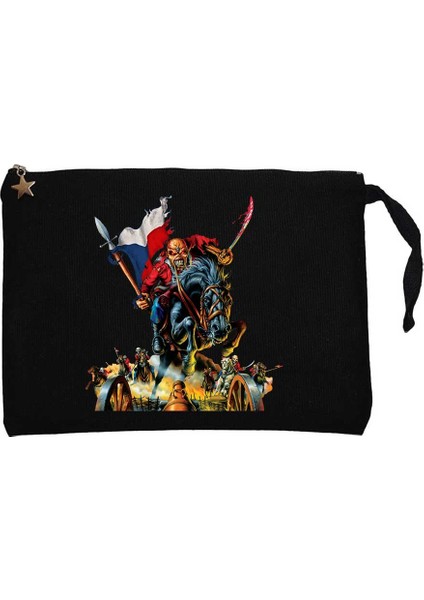 Iron Maiden Warriors Siyah Clutch Astarlı Cüzdan / El Çantası