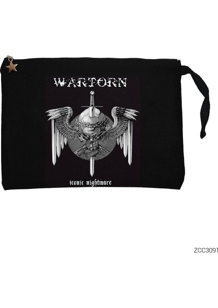 War Torn Iconic Nightmare Siyah Clutch Astarlı Cüzdan / El Çantası