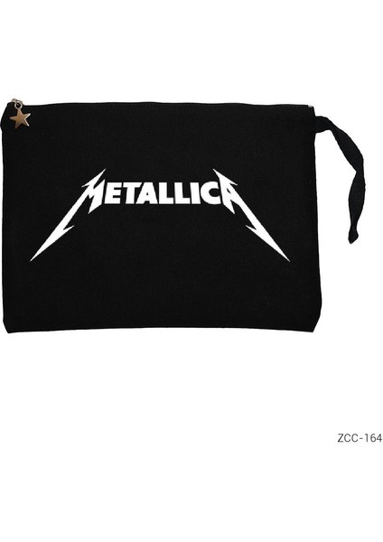Metallica Classic Logo Siyah Clutch Astarlı Cüzdan / El Çantası