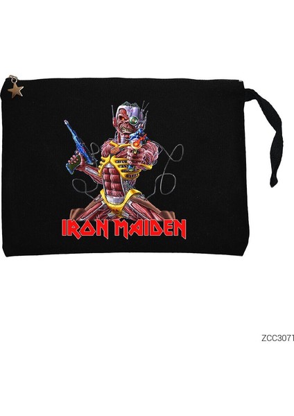 Iron Maiden In The War Siyah Clutch Astarlı Cüzdan / El Çantası