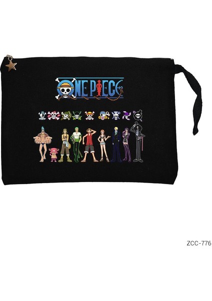 One Piece Siyah Clutch Astarlı Cüzdan / El Çantası