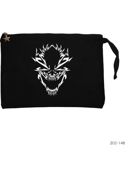 Metallica Monster Ark Siyah Clutch Astarlı Cüzdan / El Çantası