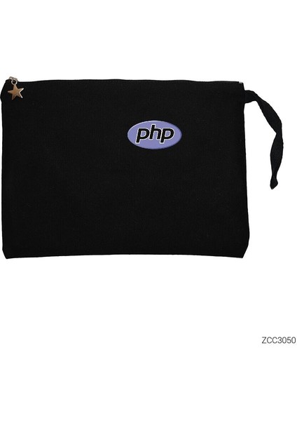 Php Yazılımcı Siyah Clutch Astarlı Cüzdan / El Çantası