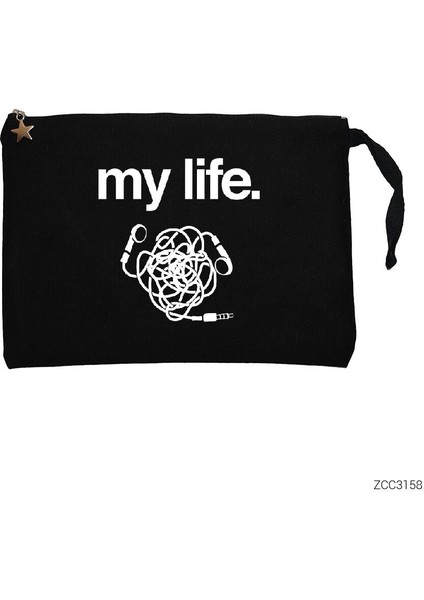 My Life Siyah Clutch Astarlı Cüzdan / El Çantası