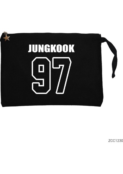 Bts Jungkook 97 Siyah Clutch Astarlı Cüzdan / El Çantası