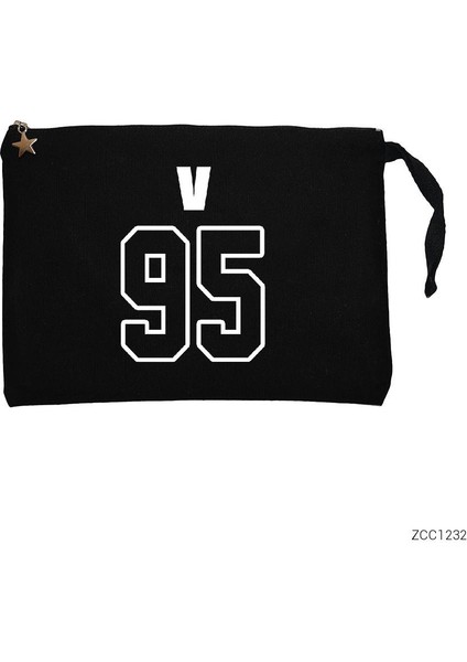 Bts V 95 Siyah Clutch Astarlı Cüzdan / El Çantası