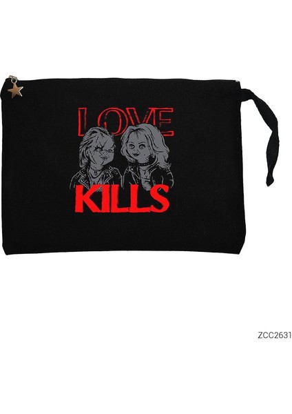 Chucky Love Kills Siyah Clutch Astarlı Cüzdan / El Çantası