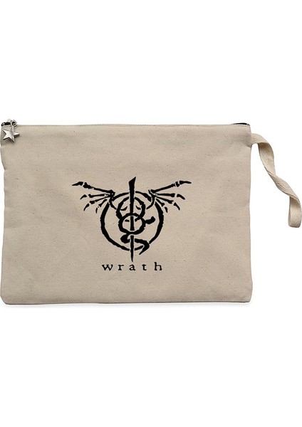 Lamb Of God Wrath Logo Krem Clutch Astarlı Cüzdan / El Çantası