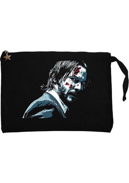 John Wick Face Siyah Clutch Astarlı Cüzdan / El Çantası