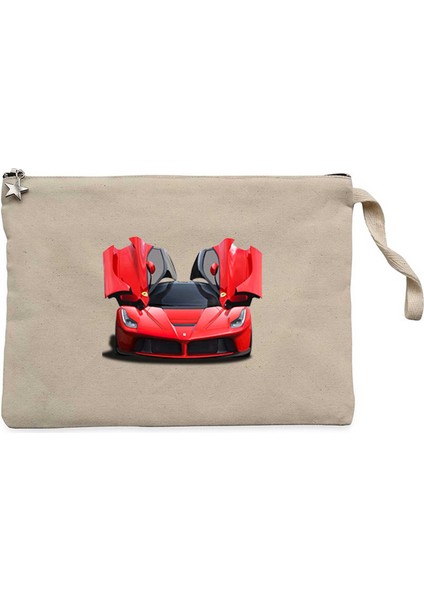 Ferrari 458 Krem Clutch Astarlı Cüzdan / El Çantası