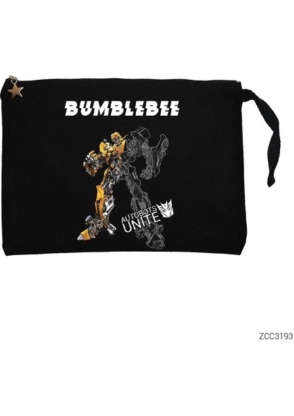 Bumble Bee Siyah Clutch Astarlı Cüzdan / El Çantası