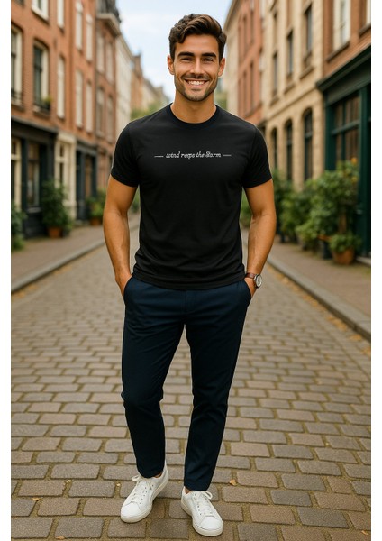 Erkek Slim Fit Enjeksiyon Baskılı Pamuklu T-Shirt fiyatları