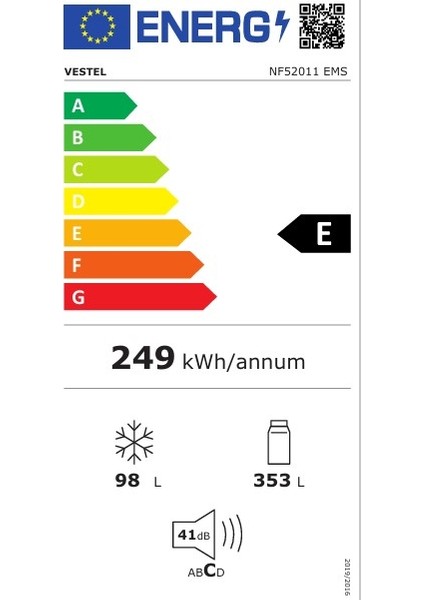 NF52011 Ems 451 Lt No-Frost Buzdolabı
