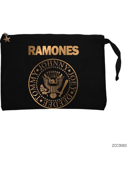 Ramones Gold Edition Siyah Clutch Astarlı Cüzdan / El Çantası